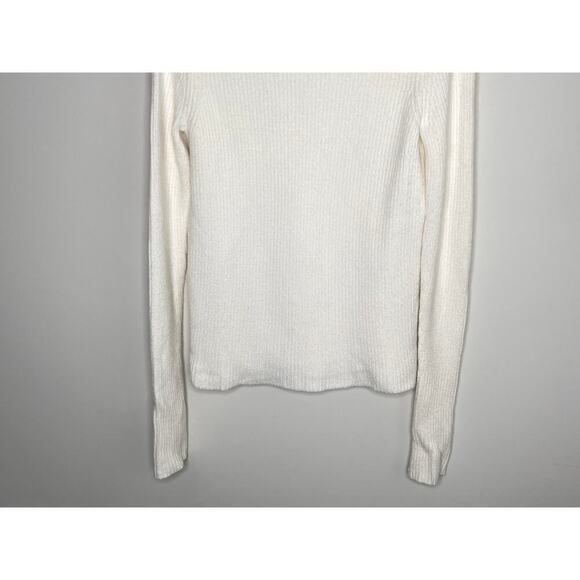 Rachel Parcell RP White Ribbed Mock Neck Sweater Women's Size XS - Picture 3 of 7